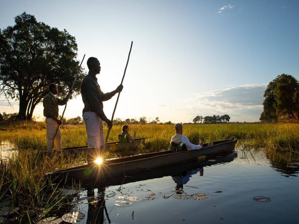 Mokoro-safari på Okavango Delta, Botswana